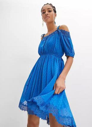 Р. 46-48/m-l нарядное синее женское платье bodyflirt
