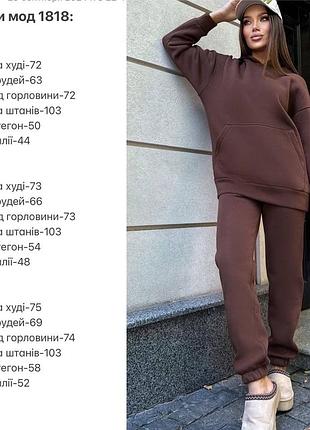 Спортивный костюм на флисе худи оверсайз удлиненный брюки джоггеры свободный комплект розовый синий зеленый фиолетовый коричневый теплый2 фото