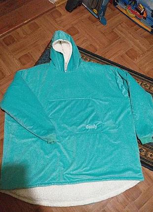 Флисовая теплая кофта толстовка большого размера батал