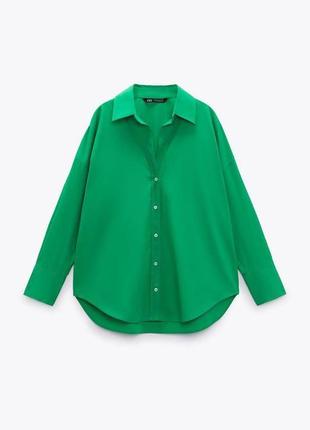Новая хлопковая оверсайз рубашка zara