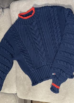 Tommy jeans hilfiger оригинал теплый вязанный свитер.кофта,свитшот томи