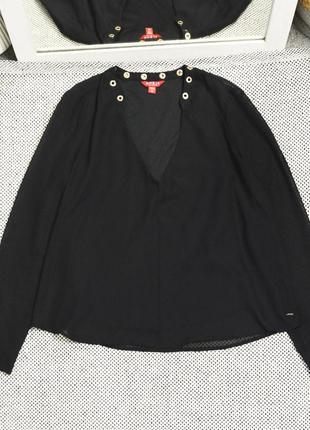 Черная двухслойная блуза guess