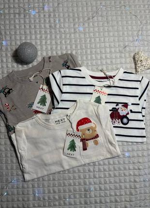 Новогодний реглан, лонгслив, кофта, свитер next 86 р