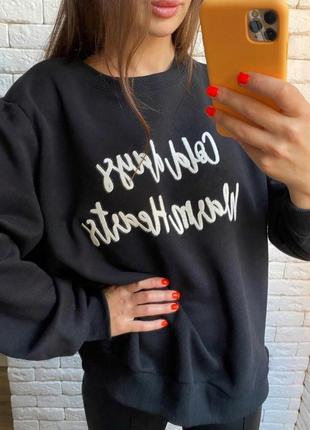 Новый теплый женский свитшот кофта на флисе c&a l-2xl