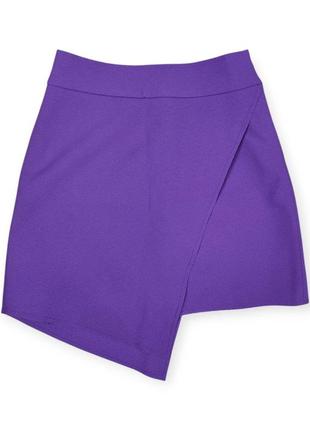 Женская короткая юбка topshop c запахом фиолетовая размер 34 (xs)
