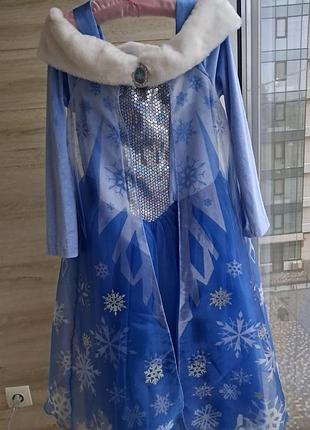 Карнавальное платье эльзы h&m принцессы disney 8-9-10л