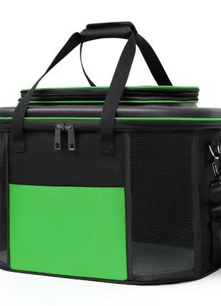 Рюкзак-переноска для кішок і собак 32х21х35 cosmopet cp-45 black — green