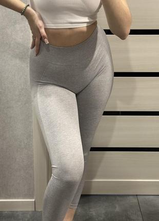 Женские спортивные лосины gymshark серые длинные лосины