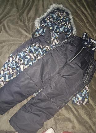 Дитячий зимовий костюм куртка + напівкомбінезон