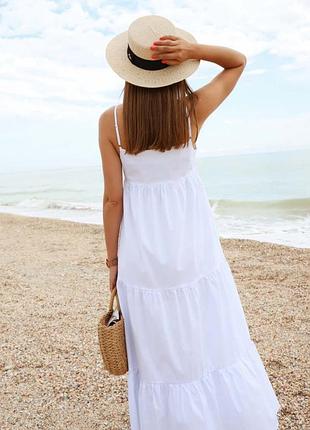 Білий сарафан жіночий білий сарафан плаття оверсайз