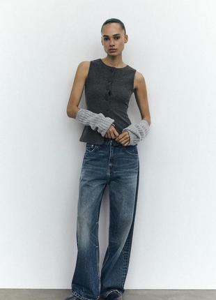 Джинсы trf relaxed oversize tapered с высокой посадкой