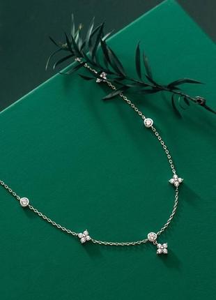 Срібне кольє "маленька сяюча конюшина"