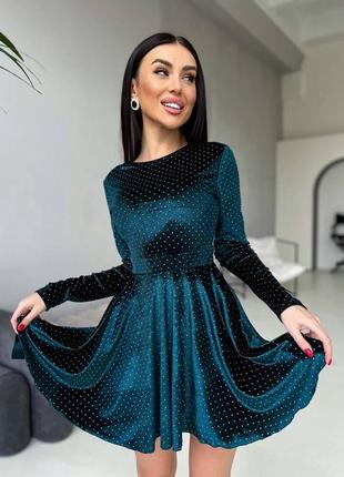 ❗️ 4 кольори ❗️ сукня міні з блискучим напиленням