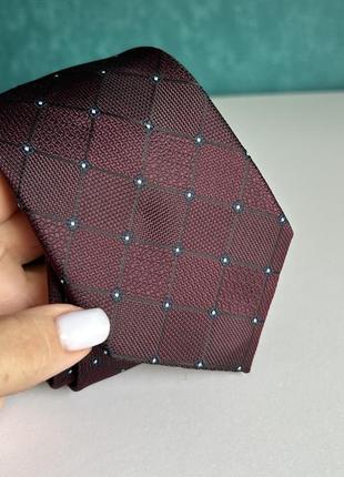 Бордова краватка у ромби і горошок remusuomo burgundi tie