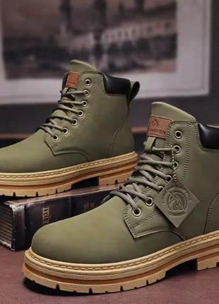 Высокие ботинки мужские, ботильоны, botas hombre на шнуровке