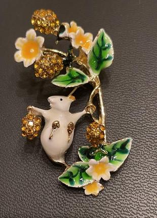 Емалева брошка - миша 🐁