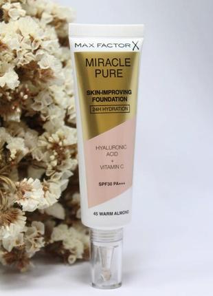 Тональная основа макс фактор max factor false lash effect skin-improving foundation 45 warm almond тональный крем теплый