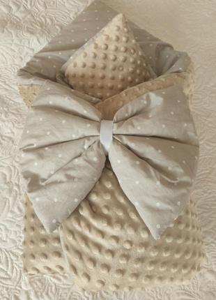 Конверт дитячий/ плюшевий дитячий плед утеплений, 100*80см,в наявності кольори