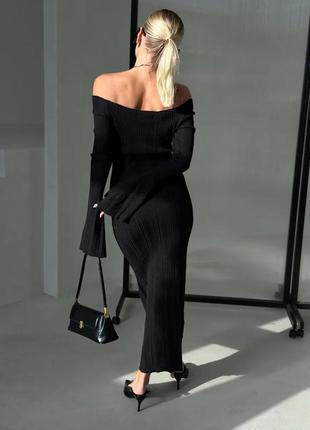 Платье трикотаж вязка лапша макси