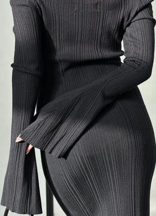 Платье трикотаж вязка лапша макси