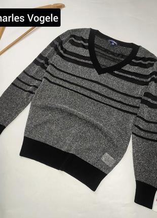 Джемпер жіночий сріблястий чорний з v-образним вирізом від бренду charles vogele xs