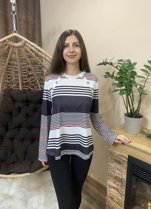Кофта блуза блузка нова світла біла з чорним