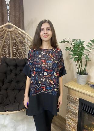 Блуза блузка нова темна чорна червона