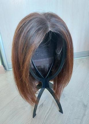 Парик натуральный каре удлиненное