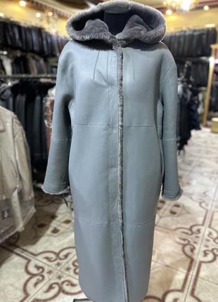 Дублянка шуба,невагома!мерінос,двостороння,тедді,капюшон,пояс