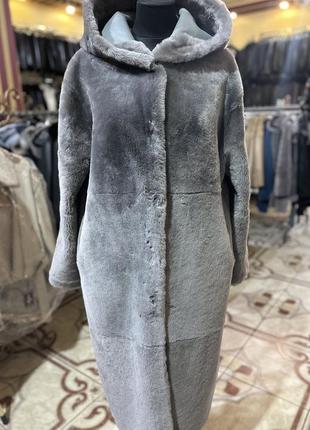 Дублянка шуба,невагома!мерінос,двостороння,тедді,капюшон,пояс