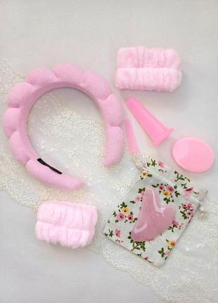 Подарочный набор для ухода за лицом подарок для девушки женщины скребок гуаша вакуумные банки