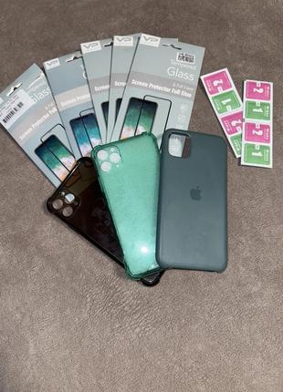 Набор для iphone 11pro max стекло,чехол силиконовый