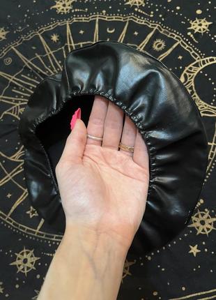 Женский черный из искусственной кожи берет головные уборы женские кожаные шапки шапочка для душа