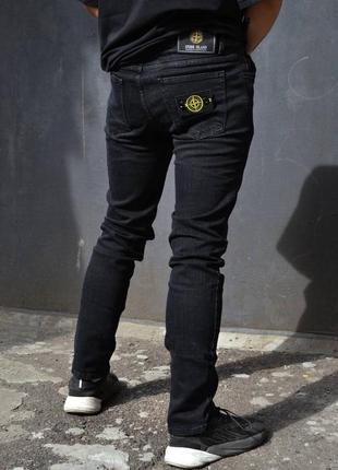 Джинси stone island чорні | штани джинси стон айленд з патчем