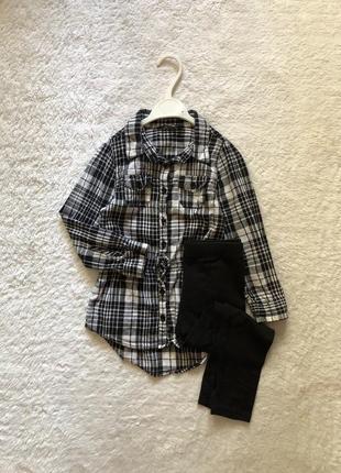 Сорочка туніка в клітинку лосіни