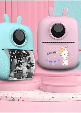 Портативный детский термопринтер с термопечатью mini d7 rabbit
