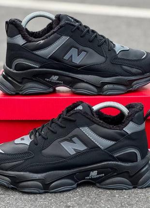 Кроссовки мужские зимние new balance нью беленс с мехом черные зима 40-44