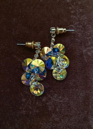 Серьги-пусеты с камнями swarovski (сваровки)
