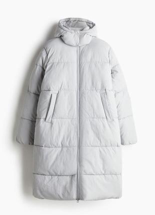 Длинная куртка пуховик с капюшоном h&m