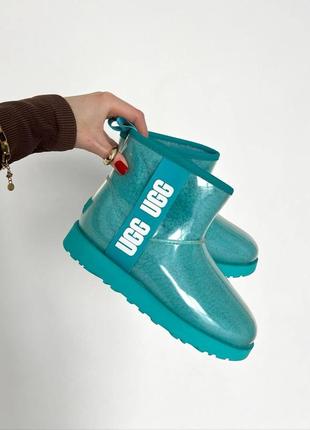 Ugg classic clear mini light blue угги резиновые