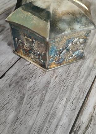 Новая посеребренная копилка с медвежонками