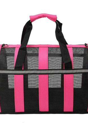 Сумка-переноска для котів і собак m 42x26x22 см cosmopet cp-46m pink