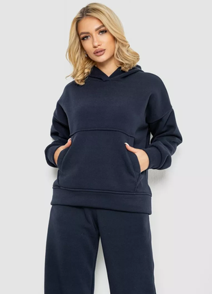 Спортивний костюм жіночий на флісі, колір темно-синій, 177r056
