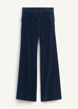 Оксамитові сині штани жіночі kate moss x zara.