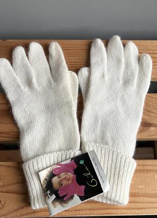 Перчатки перчатки варежки gila new york шерсть винтажные белые