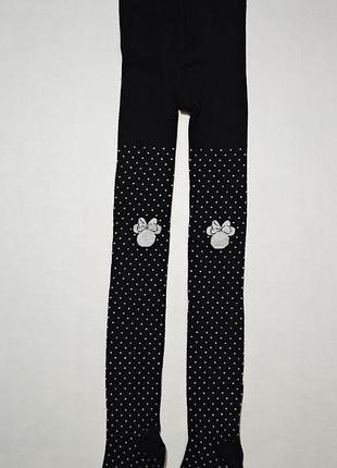 Чорні колготки у горошок disney р. 134-140