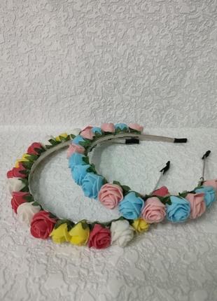 Обруч для волосся з квітками,в наявності різні