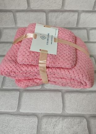 Подарочный набор комплект полотенец микрофибра банное кухонное полотенце