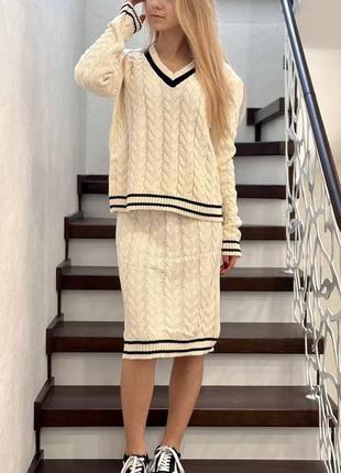 Турецкий вязаный костюм (3 цвета) 150-160см