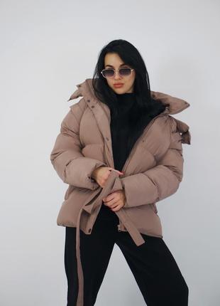 Пуховик-трансформер в цвете латте limited edition for